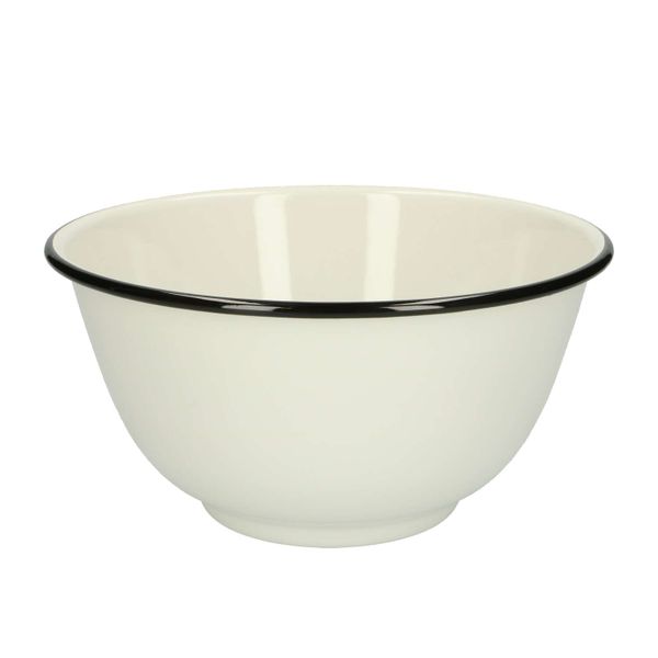Schaal, emaille, zwart/wit,Ø 21,5 cm