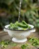 Colander, enamel, black/white