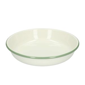 Pasta plate, enamel, green-grey/white, Ø 23 cm