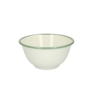 Bowl, enamel, green-grey/white, Ø 15 cm