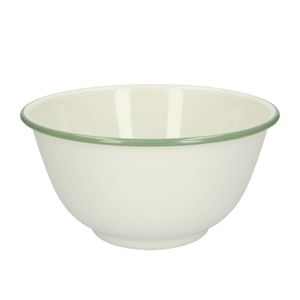 Bowl, enamel, green-grey/white, Ø 21.5 cm