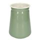 Kitchen utensil holder, enamel, green-grey/white