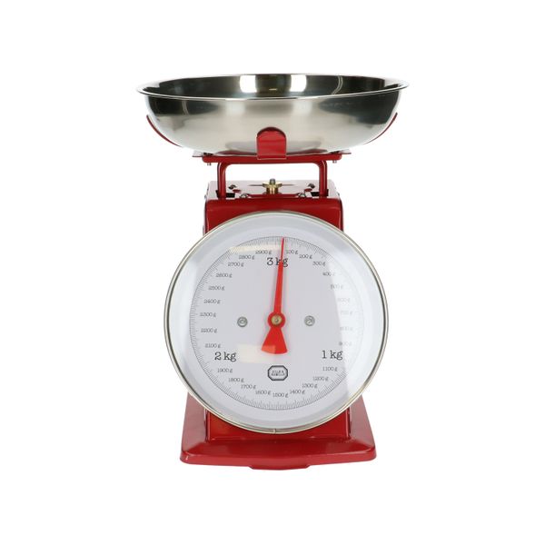 verrader evenwichtig Bevestiging Retro keukenweegschaal, metaal, rood, 3 kg | Keukenweegschalen | Dille &  Kamille