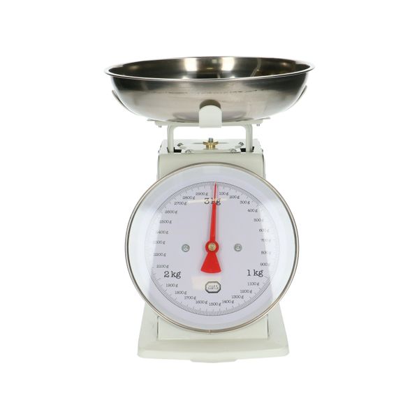 In tegenspraak wenselijk Flitsend Retro keukenweegschaal, metaal, wit, 3 kg | Keukenweegschalen | Dille &  Kamille