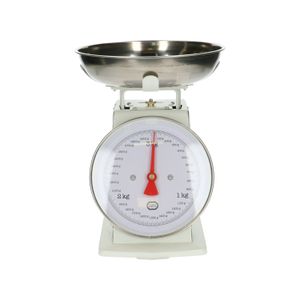Retro kitchen scale, metal, white, 3 kg