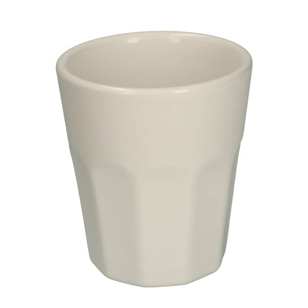 Gobelet à facettes, blanc, céramique, Ø 9 cm