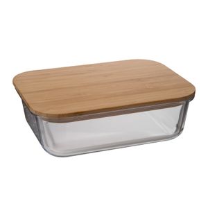 Food container, glass and bamboo, 1.1 l