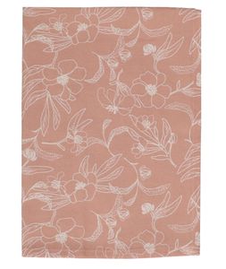 Tea towel, organic cotton, ancient pink floral print