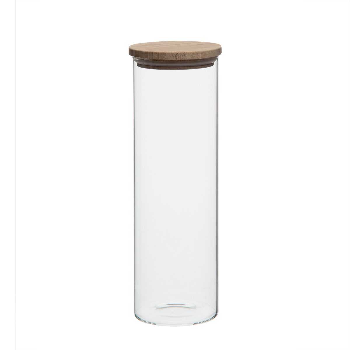 Distributeur De Céréales/poudres En Bambou 3L - Avec Couvercle Coulissant Et Fenêtre Transparente - 17,3x22,4x7,9cm