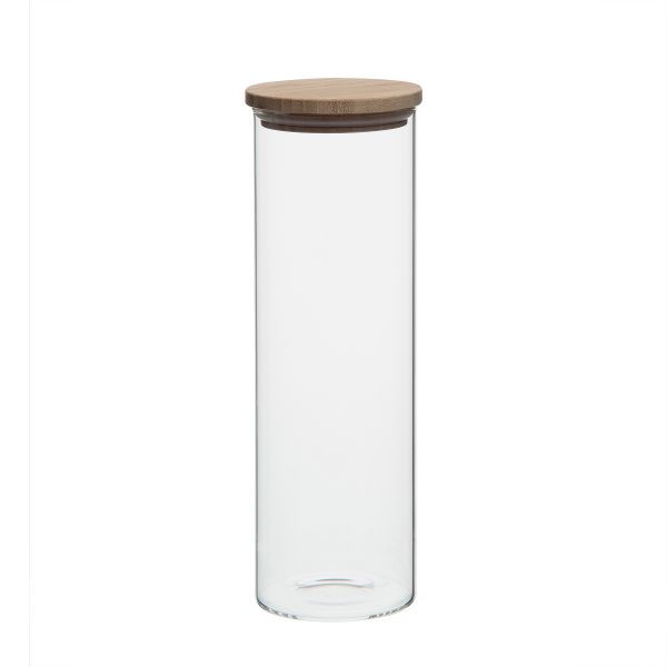 Image of Voorraadpot met bamboe deksel, glas, 1650 ml