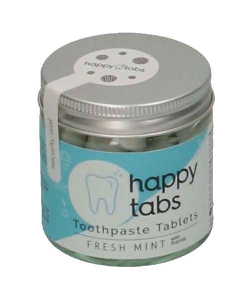 Image of Happy Tabs Tandpasta Tabletten Fresh Mint 80 stuks (met fluoride)
