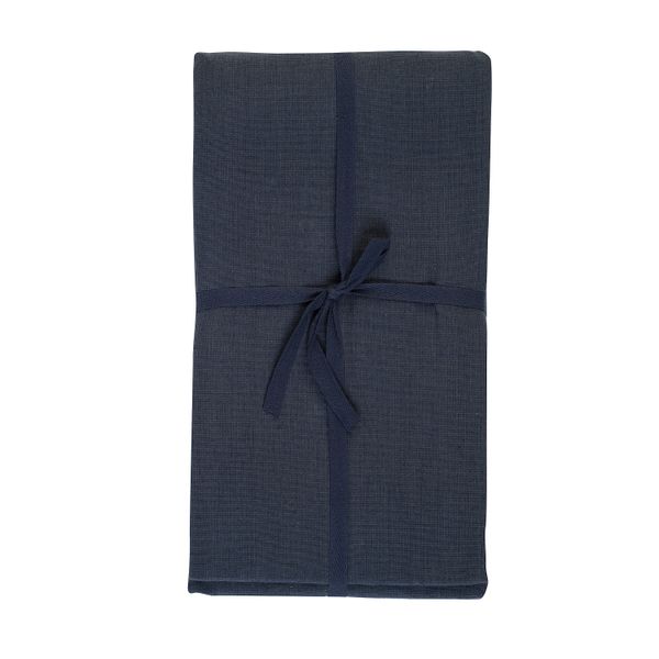 Tablecloth, GOTS organic cotton, midnight blue, 145 x 250 cm