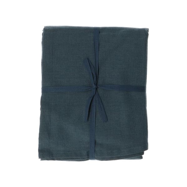 Tablecloth round, GOTS organic cotton, midnight blue, Ø 180 cm