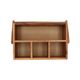 Storage box with 4 compartments and handle, acacia, 33 x 21 x 21 cm 