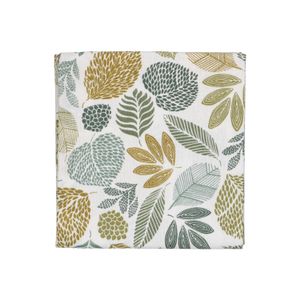 Tea towel, organic cotton, green leaf pattern