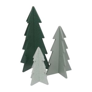 Sapins de Noël 3D DIY, bois, lot de 3, 15, 22 & 30 cm