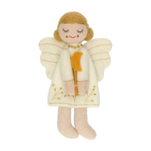 Christmas hanger, large angel with stick and moon, felt, 26 cm