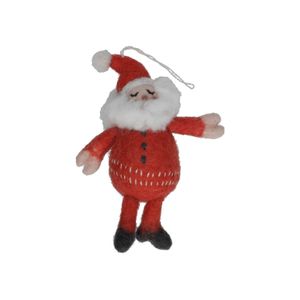 Kersthanger zingende kerstman, vilt, 14 cm	