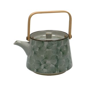 Théière, grès, feuilles vertes, 750 ml