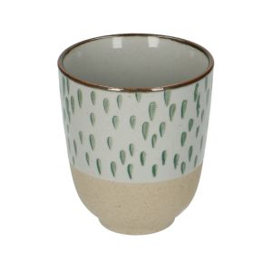 Beker, steengoed, groene druppels
