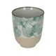 Beker, steengoed, groen blad