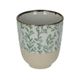Beker, steengoed, groene takjes