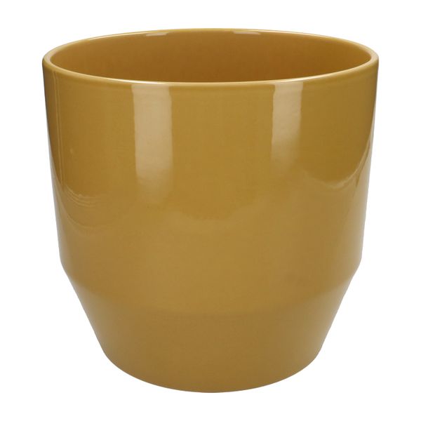 Bloempot, aardewerk, okergeel,Ø 23 cm
