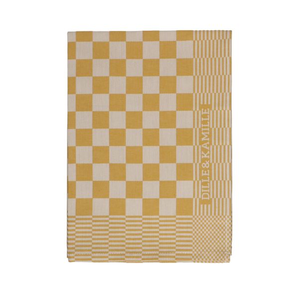 Theedoek Dille Kamille, katoen, geel