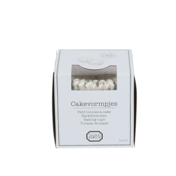 Cakevormpjes, papier, wit met driehoekjes, klein