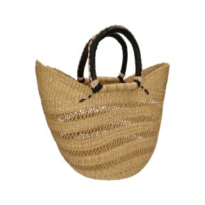 Bolga basket/shopping basket, savannah grass, with holes