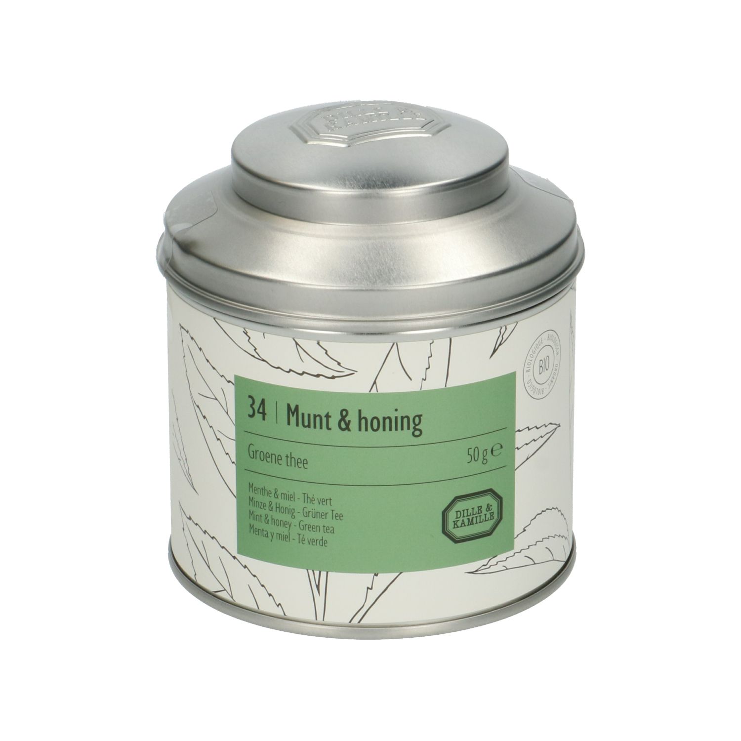 Munt Honing, Biologisch, Groene Thee, Blik, 50 Gram | Thee | Dille ...