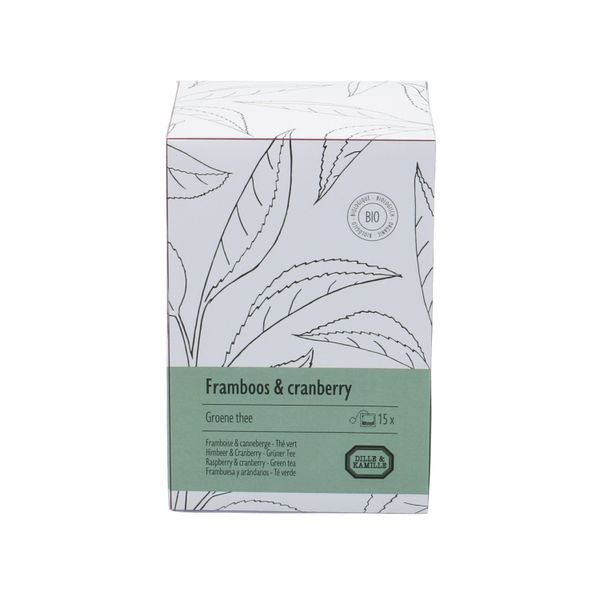 Framboos & cranberry, Groene thee, 15 theebuiltjes