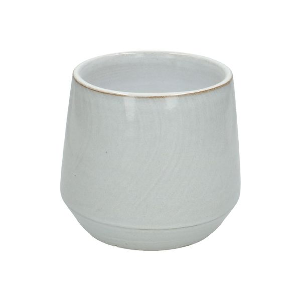 Bloempot, steengoed, wit,Ø 15 cm