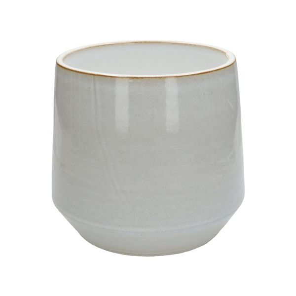 Bloempot, steengoed, wit,Ø 21 cm