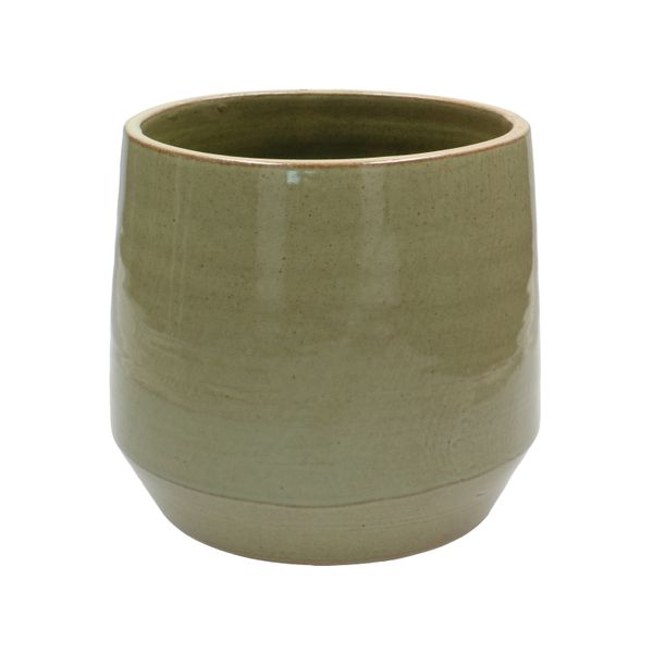 Bloempot, steengoed, groen,Ø 21 cm