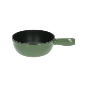 Fondue pan, cast iron, green