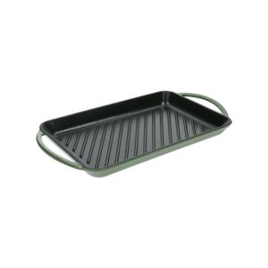 Grill pan, cast iron, green