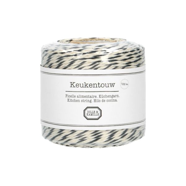 Keukentouw, zwart/ wit