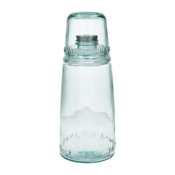 Bottle with glass, recycled glass