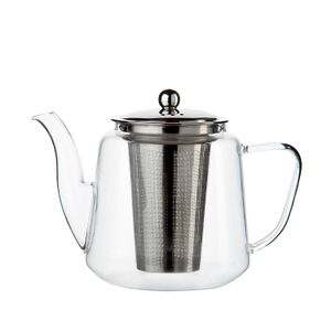 Tea pot with tea strainer, straight, glass, 1.1 litres