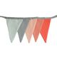 Flag bunting, organic cotton, pink/red, 6 metres