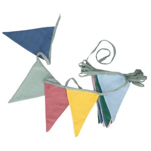 Flag garland, organic cotton, assorted colours, 6.5 m