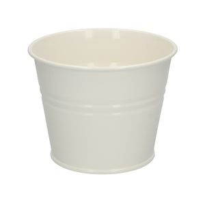 Plant pot, zinc, cream, ⌀ 14 cm