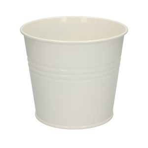 Flowerpot, zinc, offwhite, ⌀ 17 cm