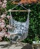 Chaise-hamac, coton, vert tendre, à rayures