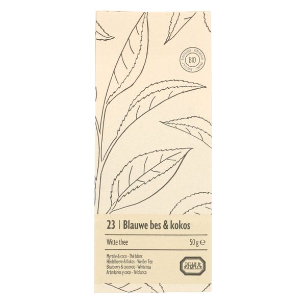 Witte thee, biologisch, blauwe bes en kokos, 50 g