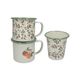 Beker, emaille, oranje bessen,  Ø 9 cm 