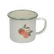 Beker met oor, emaille, sinaasappels,  Ø 9 cm
