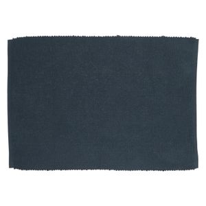 Placemat ribcord, GOTS organic cotton, indigo blue, 35 x 50 cm