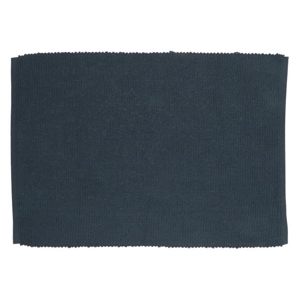 Placemat ribcord, GOTS organic cotton, indigo blue, 35 x 50 cm